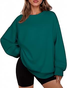 PINSPARK Womens Sweatshirts Round Neck Oversized Pullover